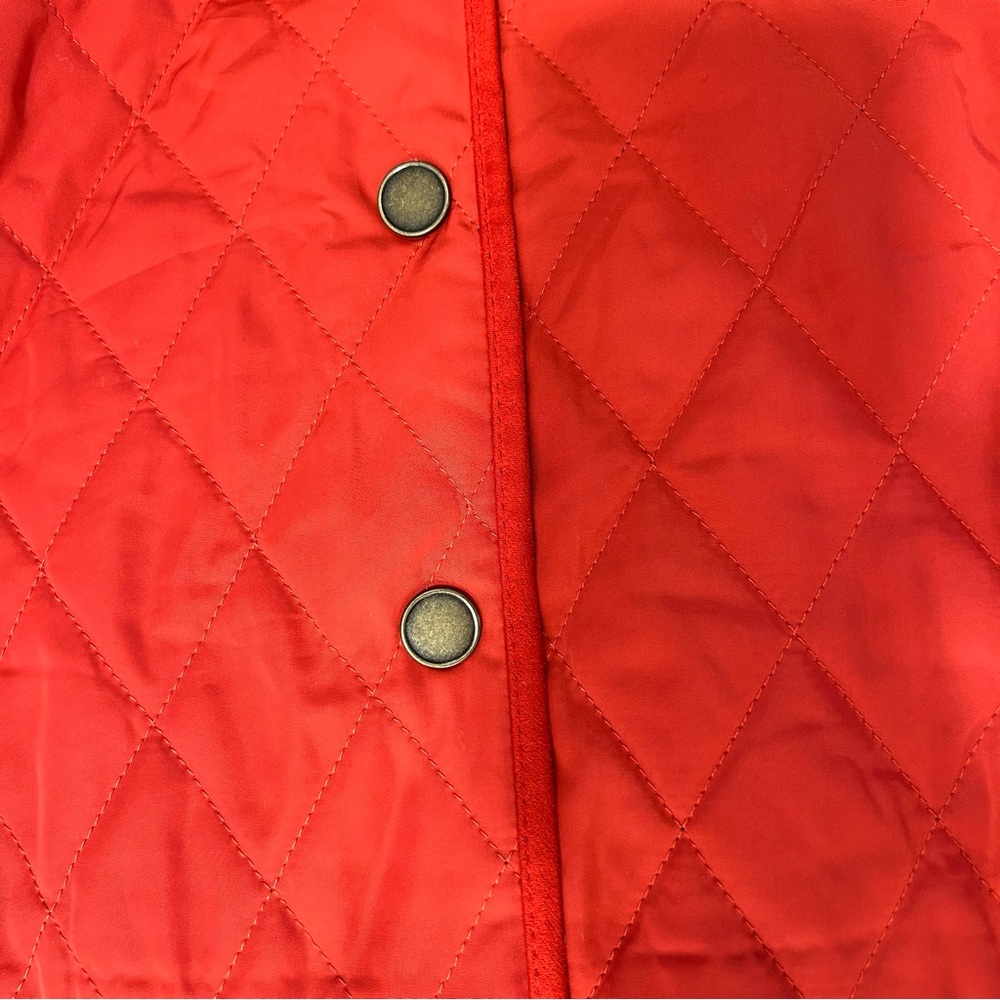 Talbots Quilted Vest Sleeveless Pockets Snap Front Rust Orange Size S Petite - Picture 9 of 9